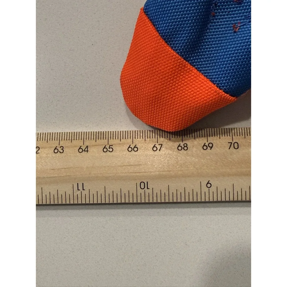 Chuckit! Flying Squirrel Medium Floating Canvas Dog Toy Orange Blue